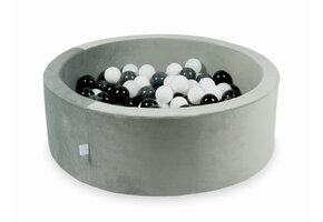 Ballenbak - rond - 200 ballen - 90x30cm - grijs, multicolour