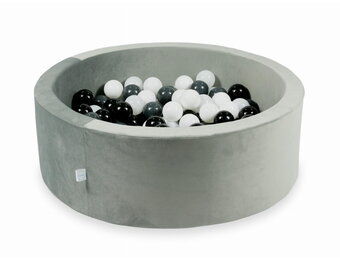 Ballenbak - rond - 200 ballen - 90x30cm - grijs, multicolour