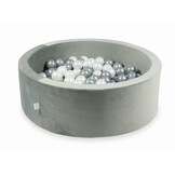 Ballenbak - 200 ballen - 90x30cm - grijs, multicolour - rond