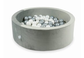 Ballenbak - 200 ballen - 90x30cm - grijs, multicolour - rond