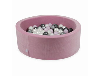 Ballenbak - 200 ballen - 90x30cm - rond - roze, multicolour
