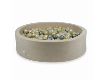 Ballenbak - 400 ballen - rond - 110x30cm - beige, multicolour