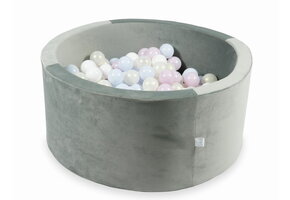 Ballenbak - 300 ballen - rond - 90x40cm - grijs, multicolour