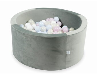 Ballenbak - 300 ballen - rond - 90x40cm - grijs, multicolour