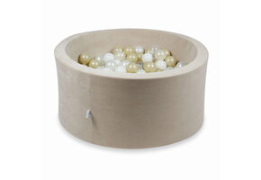 Ballenbak - 300 ballen - 90x40cm - rond - beige, multicolour