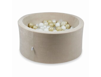 Ballenbak - 300 ballen - 90x40cm - rond - beige, multicolour