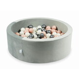 Ballenbak - 200 ballen - 90x30cm - rond - grijs, multicolour