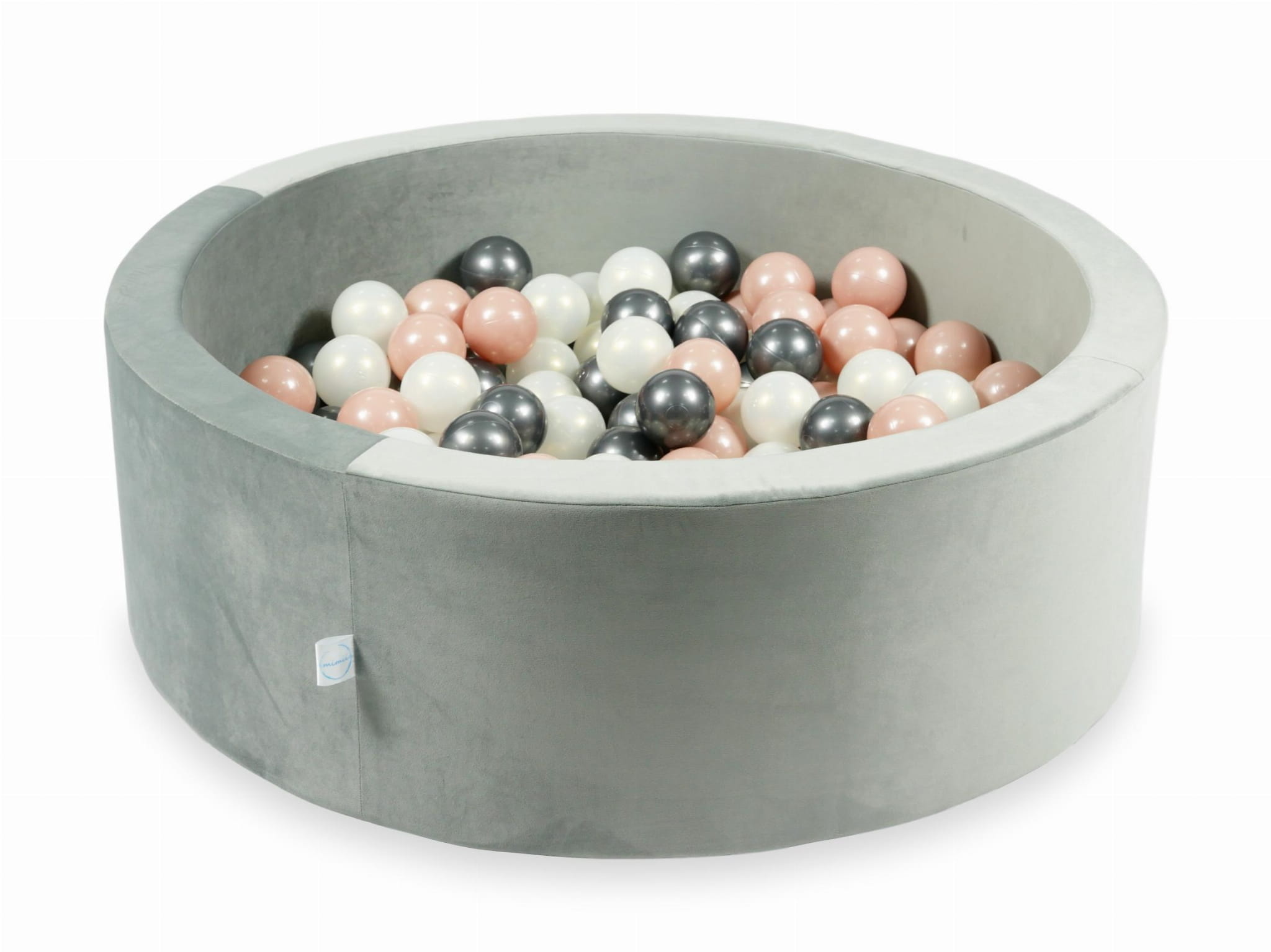 Ballenbak - 200 ballen - 90x30cm - rond - grijs, multicolour