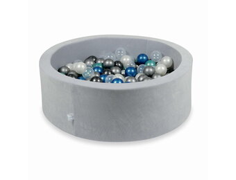 Ballenbak - 200 ballen - 90x30cm - rond - grijs, multicolour
