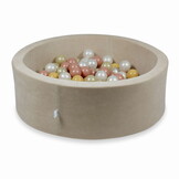 Ballenbak - 200 ballen - rond - 90x30cm - beige, multicolour