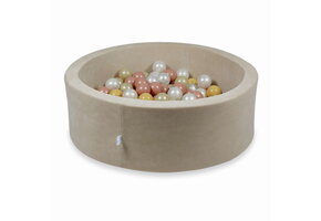 Ballenbak - 200 ballen - rond - 90x30cm - beige, multicolour