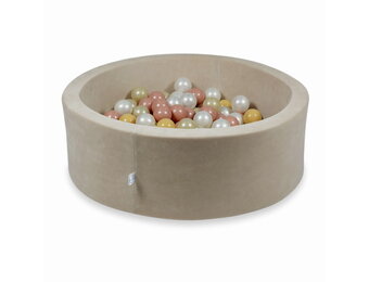 Ballenbak - 200 ballen - rond - 90x30cm - beige, multicolour