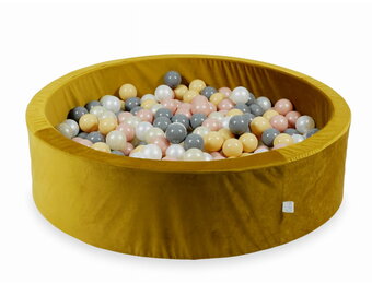 Ballenbak - 400 ballen - rond - 110x30cm - goud, multicolour