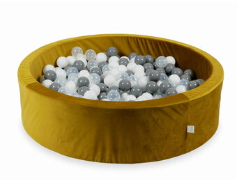 Ballenbak - 400 ballen - 110x30cm - rond - goud, multicolour