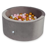 Ballenbak - rond - 300 ballen - 90x40 cm - lila, multicolour