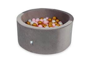 Ballenbak - rond - 300 ballen - 90x40 cm - lila, multicolour