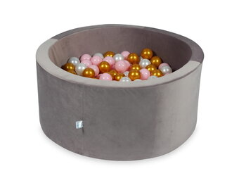 Ballenbak - rond - 300 ballen - 90x40 cm - lila, multicolour