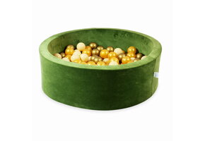 Ballenbak - 200 ballen - 90x30cm - rond - groen, multicolour