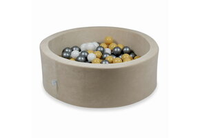 Ballenbak - 200 ballen - 90x30cm - beige, multicolour - rond