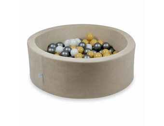 Ballenbak - 200 ballen - 90x30cm - beige, multicolour - rond