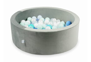 Ballenbak - 200 ballen - 90x30cm - grijs, multicolour  - rond