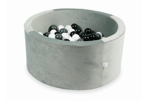 Ballenbak - 300 ballen - rond - 90x40cm - grijs, multicolour