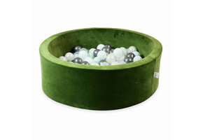 Ballenbak - 200 ballen - 90x30cm - rond - groen, multicolour
