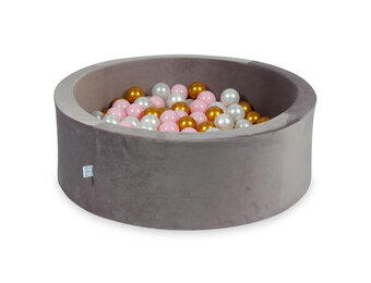 Ballenbak - 200 ballen - 90x30cm - rond - lila, multicolour