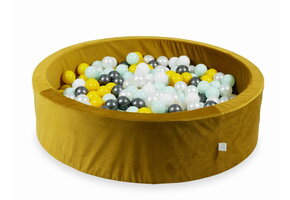Ballenbak - 110x30cm - rond - goud, multicolour - 400 ballen