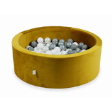 Ballenbak - 200 ballen - 90x30cm - rond - goud, multicolour