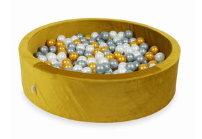Ballenbak - 400 ballen - 110x30cm - goud, multicolour - rond