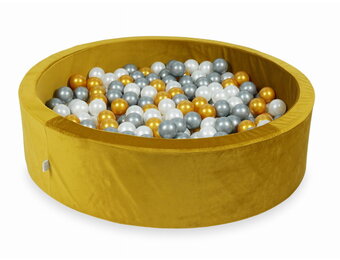 Ballenbak - 400 ballen - 110x30cm - goud, multicolour - rond
