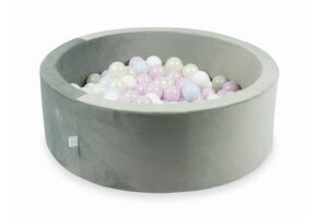 Ballenbak - 200 ballen - 90x30cm - rond - grijs, multicolour