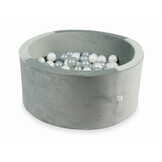 Ballenbak - rond - 300 ballen - 90x40cm - grijs, multicolour