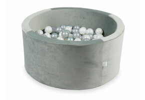 Ballenbak - rond - 300 ballen - 90x40cm - grijs, multicolour