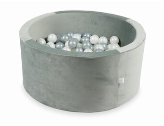 Ballenbak - rond - 300 ballen - 90x40cm - grijs, multicolour