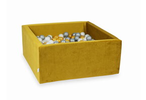 Ballenbak - 90x90x40 cm - 400 ballen - vierkant - goud