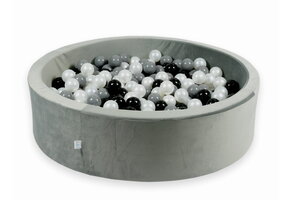 Ballenbak - rond - grijs, multicolour - 400 ballen - 110x30cm