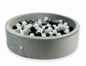 Ballenbak - rond - grijs, multicolour - 400 ballen - 110x30cm