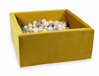 Ballenbak - goud - 400 ballen - 90x90x40 cm - vierkant