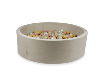 Ballenbak - 130x40cm - rond - 700 ballen - beige, multicolour