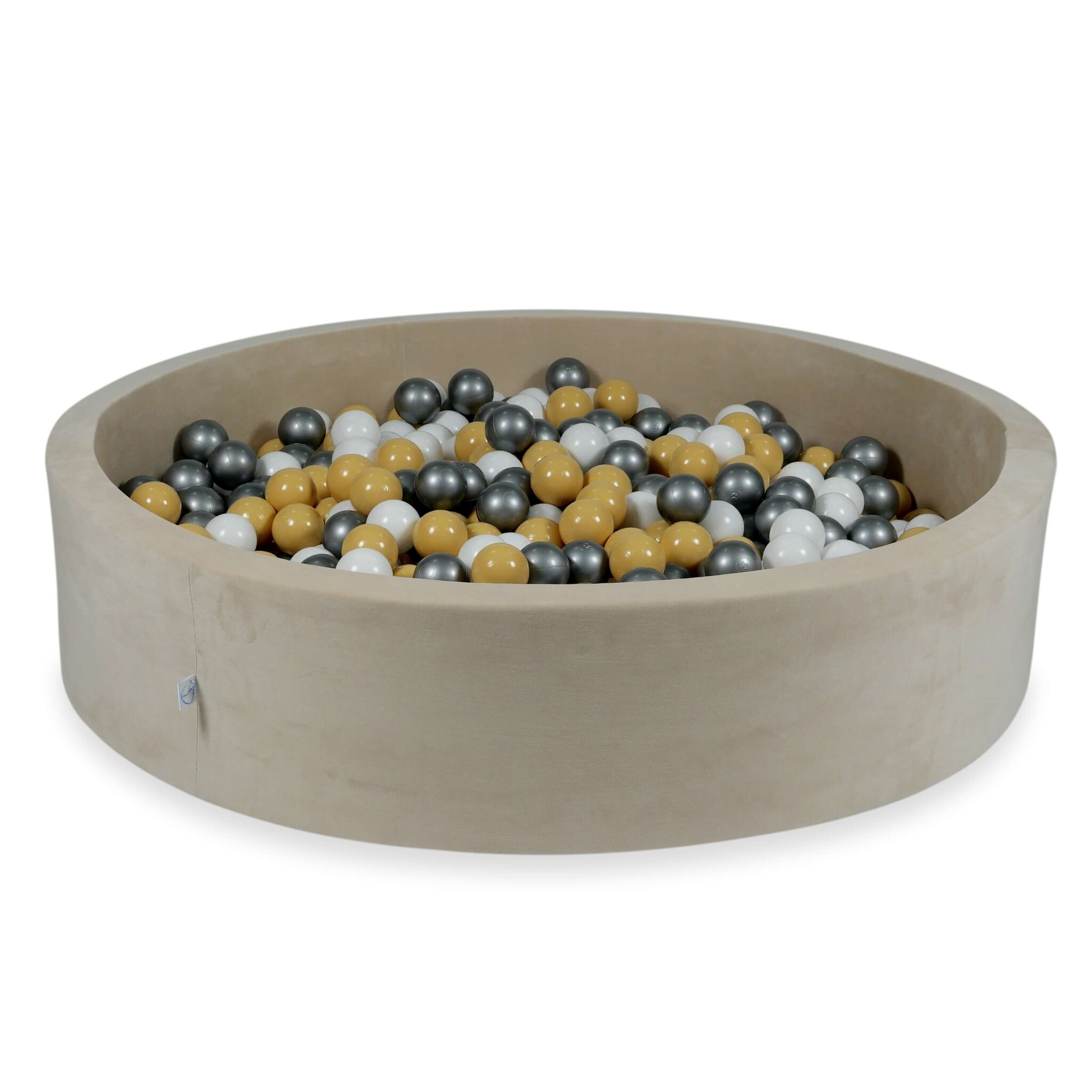 Ballenbak - 600 ballen - 130x30cm - beige, multicolour - rond