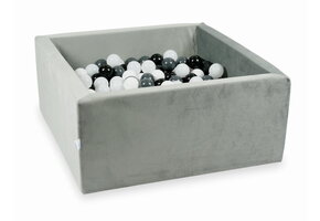 Ballenbak - 90x90x40 cm - 400 ballen - vierkant - grijs
