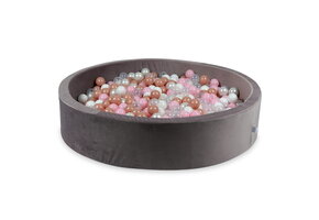 Ballenbak - rond - 130x30cm - 600 ballen - lila, multicolour