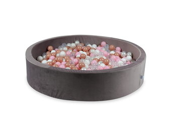 Ballenbak - rond - 130x30cm - 600 ballen - lila, multicolour