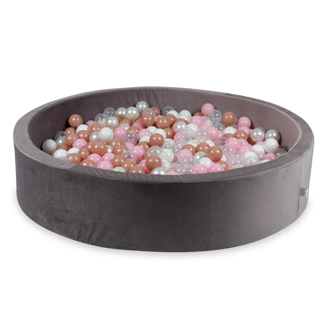 Ballenbak - rond - 130x30cm - 600 ballen - lila, multicolour