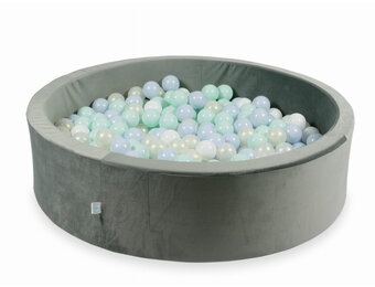 Ballenbak - 400 ballen - 110x30cm - grijs, multicolour - rond