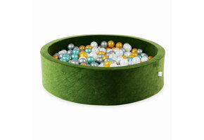 Ballenbak - 110x30cm - rond - 400 ballen - groen, multicolour