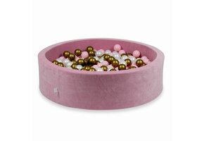 Ballenbak - 110x30cm - rond - 400 ballen - roze, multicolour