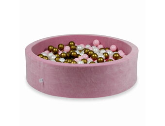 Ballenbak - 110x30cm - rond - 400 ballen - roze, multicolour